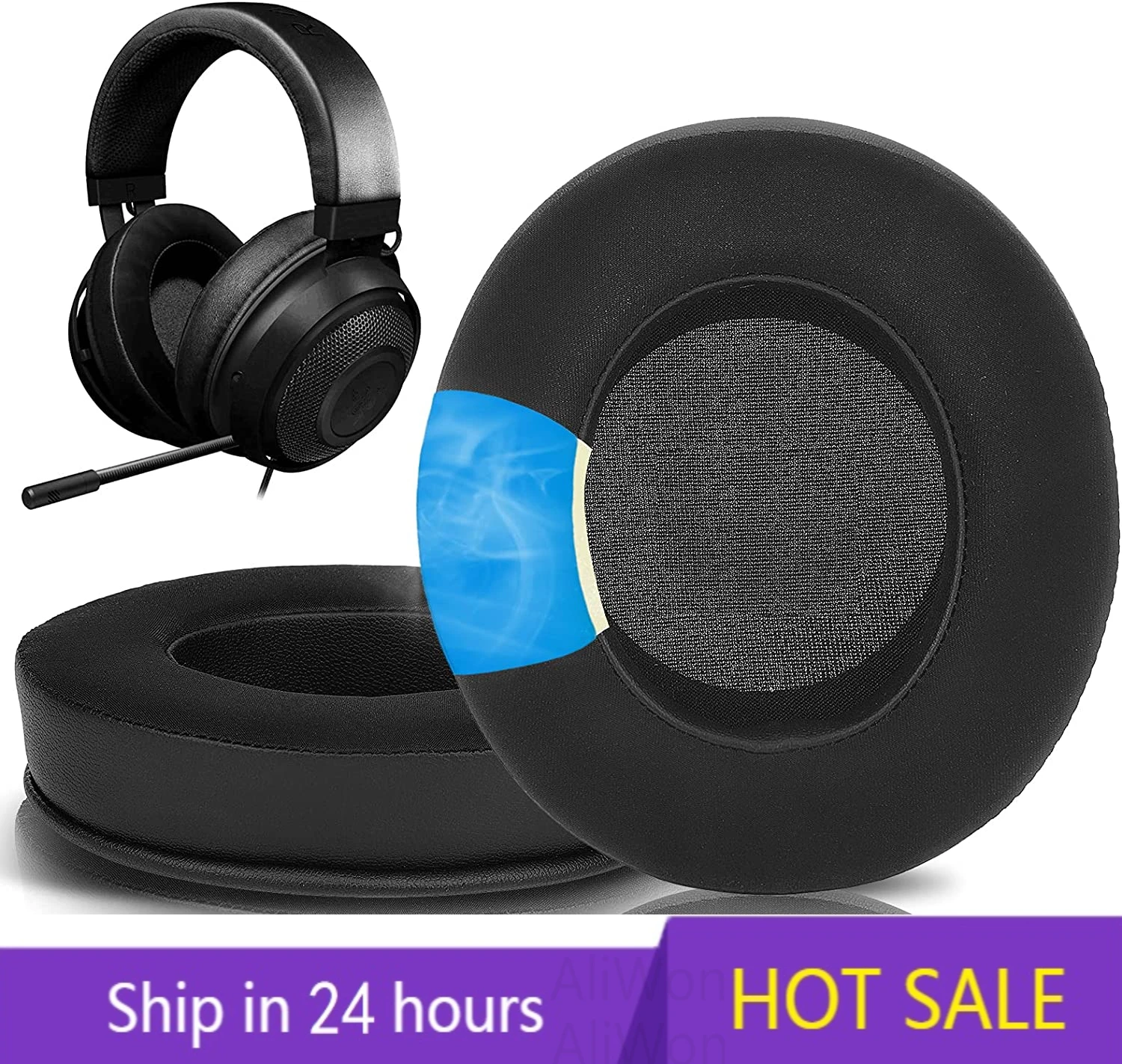 Cooling-Gel Ear Pads Cushions Replacement, Earpads for Razer Kraken Tournament Edition Kraken 2019, Nari Essential, Headset