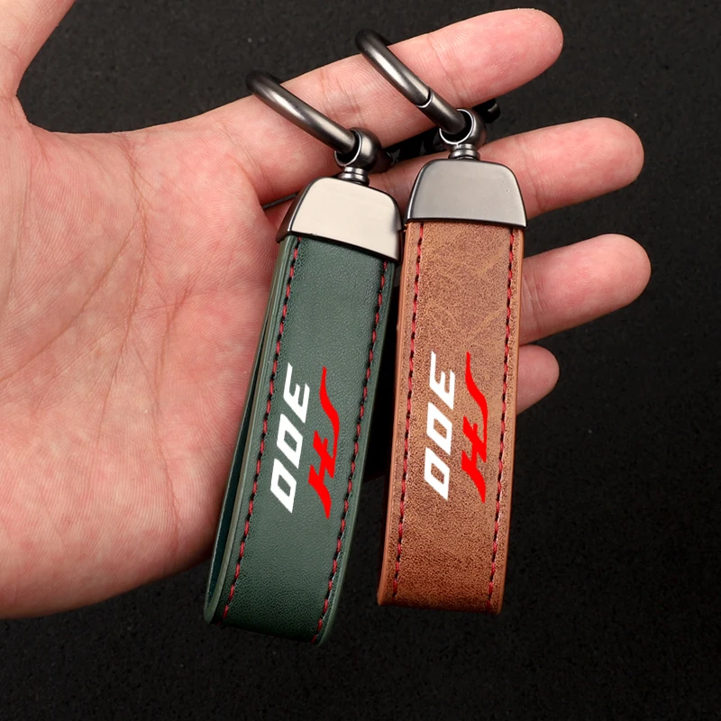 Premium material leather motorcycle key ring chain for HONDA SH300 SH300i Accessories WITH LOGO