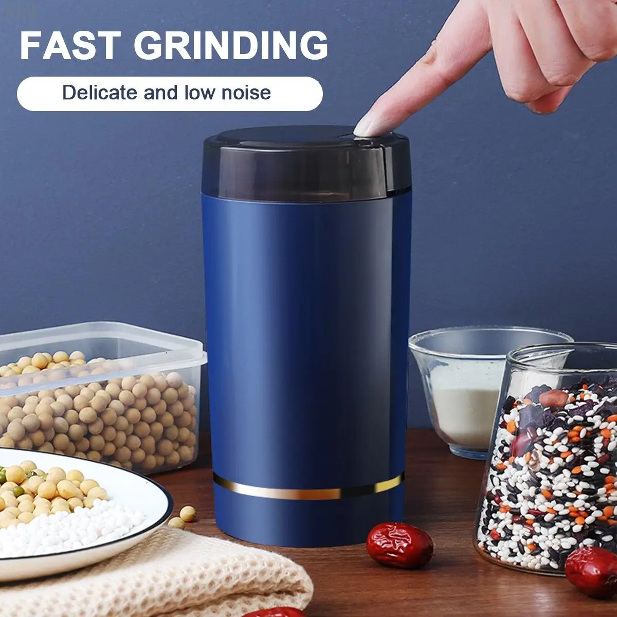 NEW For Grinder Herb Nuts Grains Pepper Grass Spice Flour Mill Cafe Beans Detachable  Grinder Machine 50g