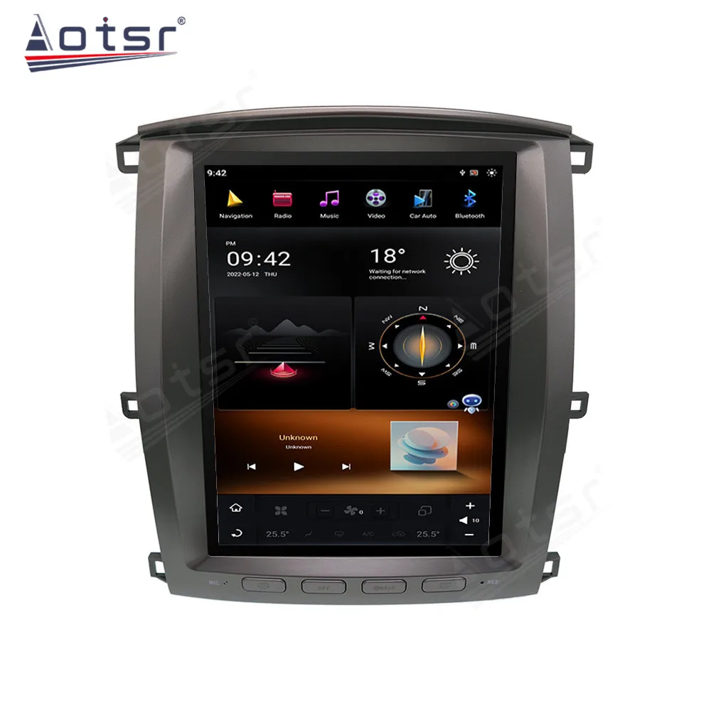 12.1 Inch Android 11.0 Qualcomm Snapdragon For Toyota Land Cruiser LC100 Car Radio Multimedia Player GPS Navi CarPlay Head Unit