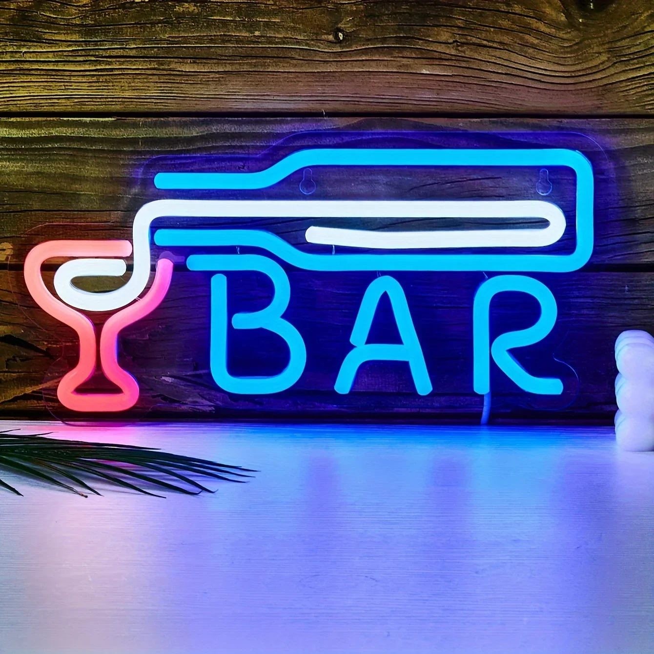 Neon BAR Sign - USB Powered, Colorful LED Light, Indoor Wall Hanging Decor for Bedroom - Perfect Home Bar Accessory