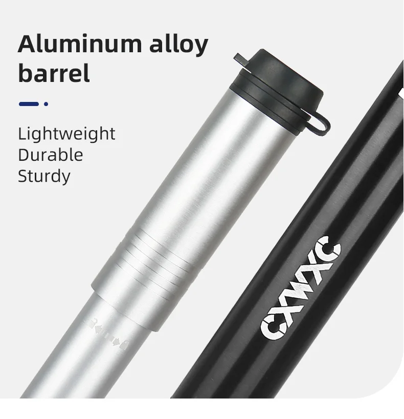 CXWXC Mini-Fahrradpumpe, max. 160 psi, tragbar, Schrader, Presta-Ventil, Luftpumpe, Aluminiumlegierung, Radfahren, versteckter Schlauch, Reifen, Handluftpumpe – Detail 19