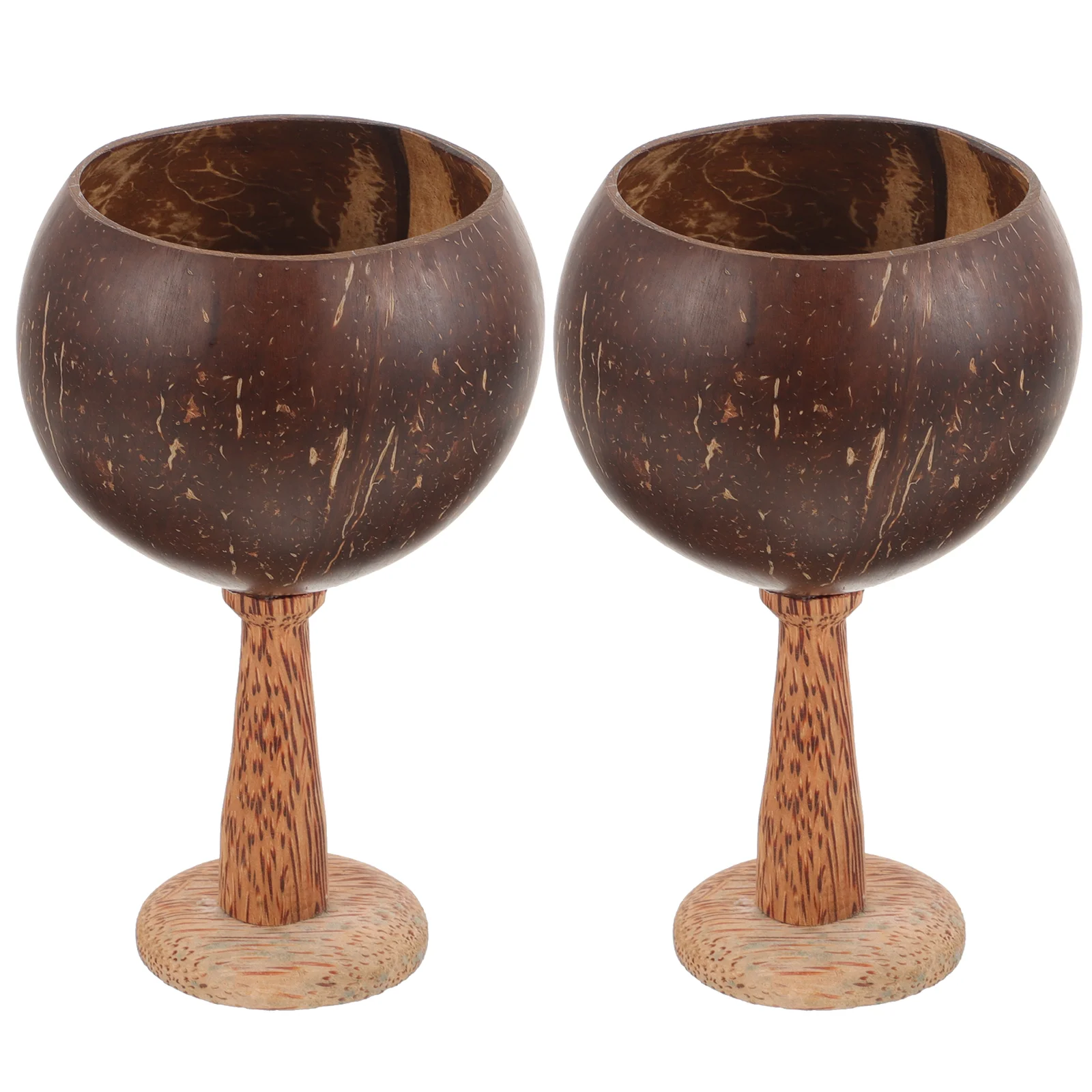 

2 Pcs Beer Mug Cocktail Glass Banquet Party Goblets Coconut Shell Vintage Cup Hawaiian Drinking
