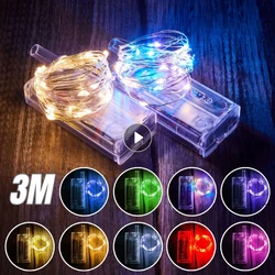 Led Fairy Lights Copper Wire String 3M 30 Led Holiday Outdoor Lamp Garland For Christmas Tree Gift Box Bouquet Lights Party