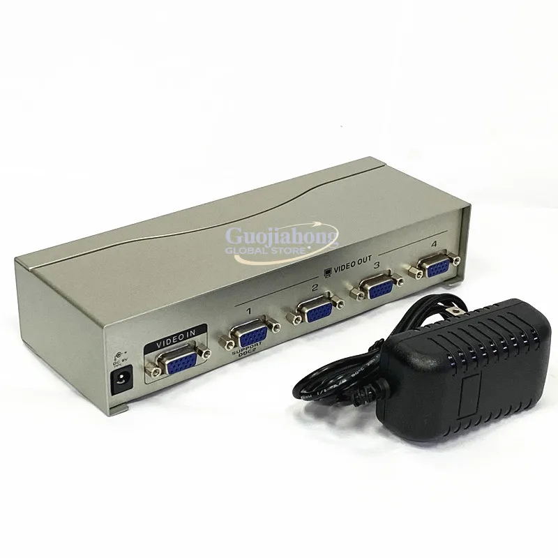 4 port VGA splitter 1 to 4 HD 1 point 4port vga splitter advertising/computer/monitoring
