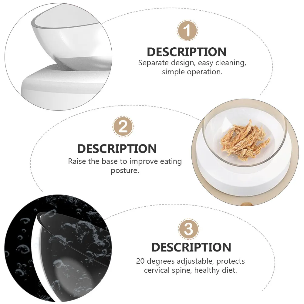 

1 шт. Миска для животных из ABS-пластика, прочная, регулируемая, приподнятая, для еды и воды, для собак и кошек, с разделением, легко моется