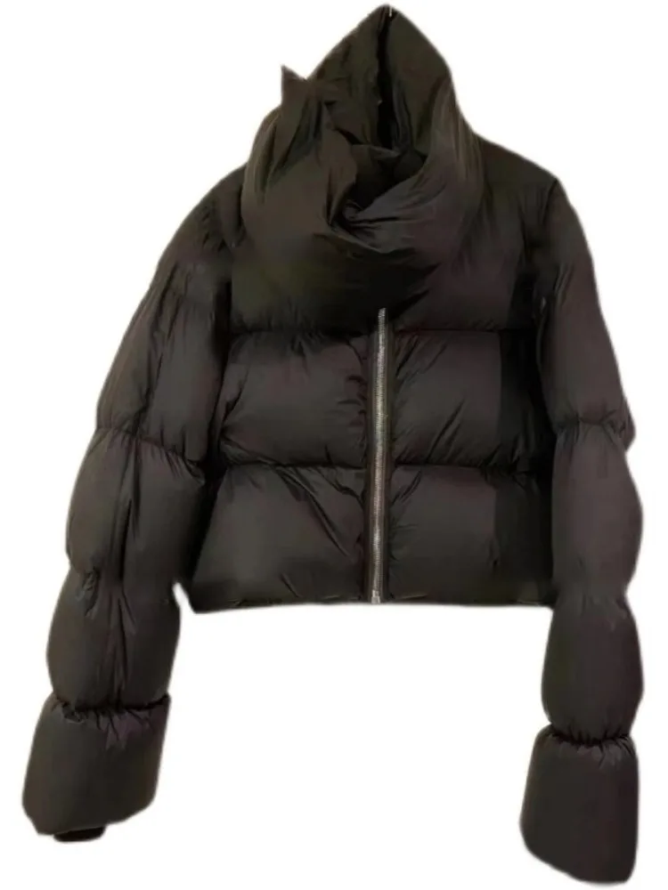 winter thickened warm casual fashion cotton-padded jacket solid color long sleeves down jacket