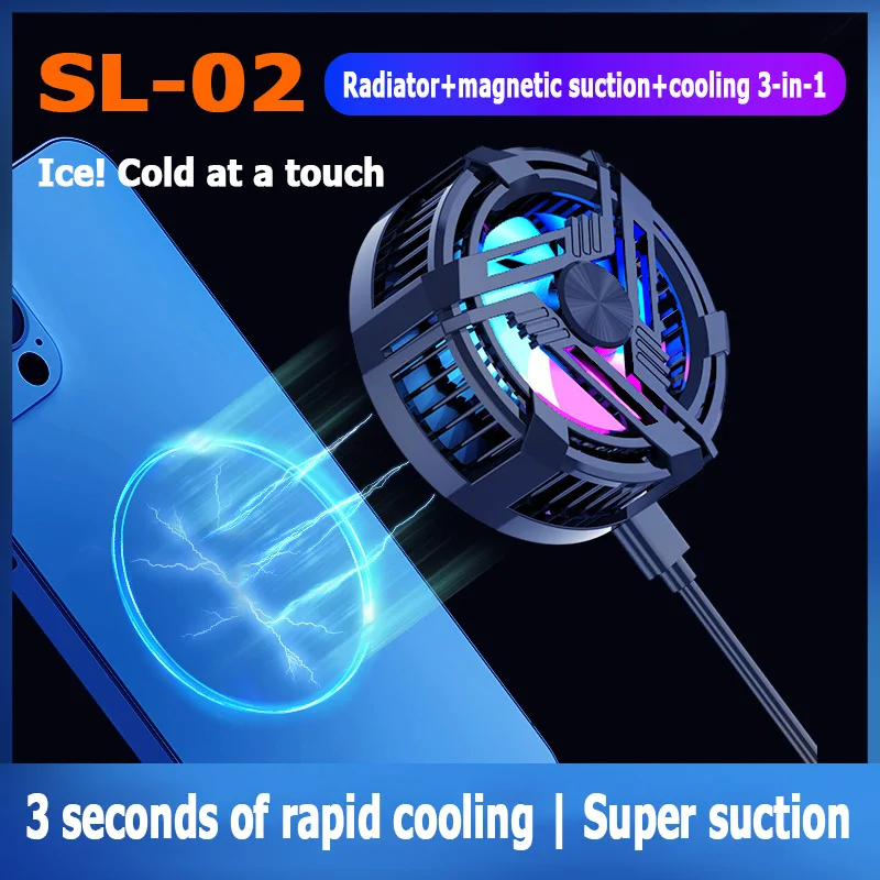 

SL-02 Special radiator for Esports Radiator Magnetic suction Cooling 3-in-1 10W high-power Strong suction For Phone Accessories