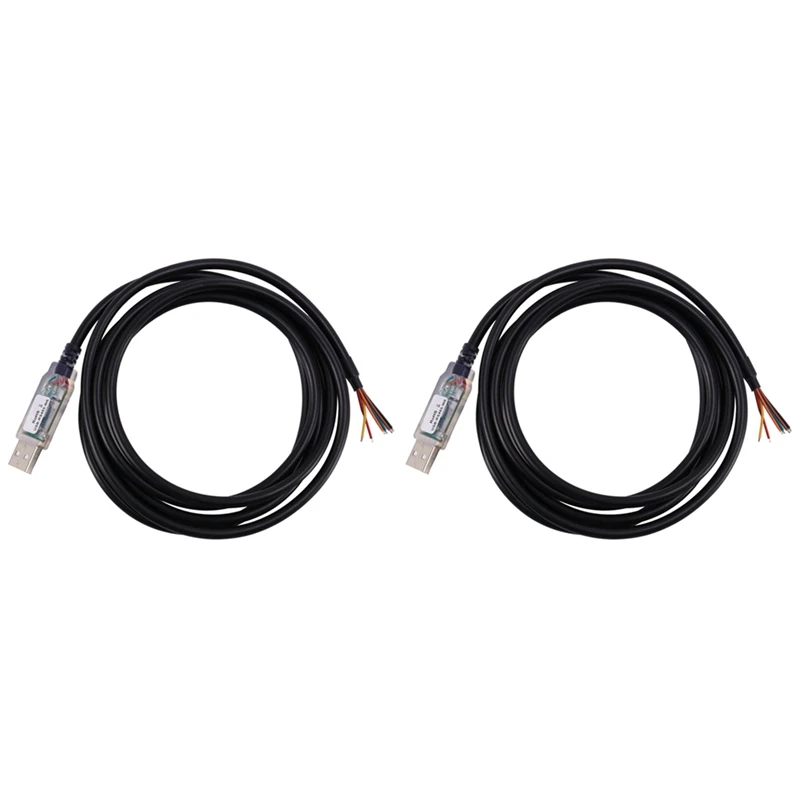 2Pcs 1.8M Long Wire End,USB-Rs485-We-1800-Bt Cable,USB To Rs485 Serial For Equipment, Industrial Control