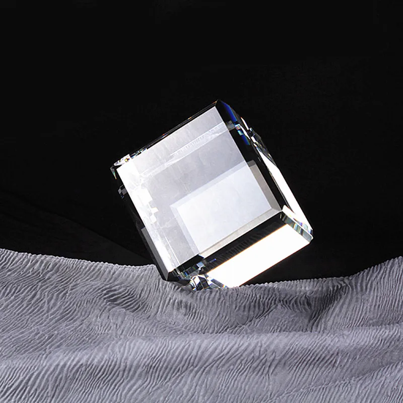 Modern K9 Crystal 50mm Cube Blank For 3D Laser Corner Cutting Glass Clear Paperweight Home Decorative Craft Rainbow Maker
