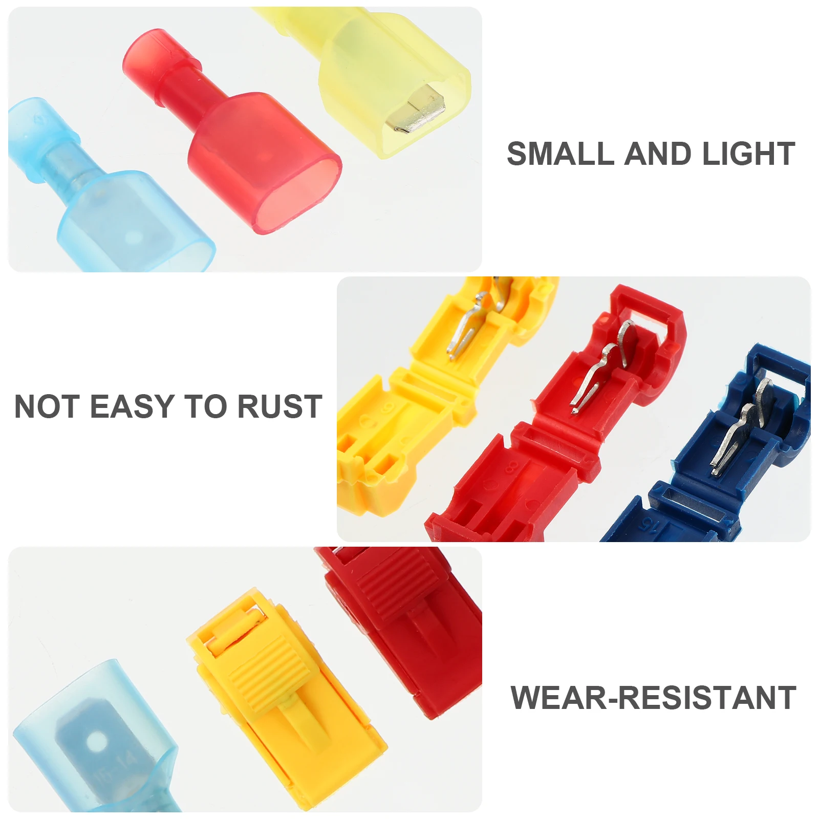 

200pcs T-tap Wire Connectors Copper Quick Splice Terminal Heavy Duty Electrical DIY Projects Thick Contacts Stable Current