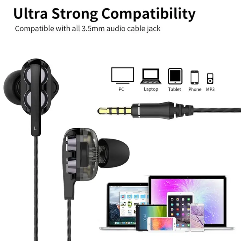 Popular new style in-ear wired earbuds earphones with dual Dynamic coils and speakers Mainland China