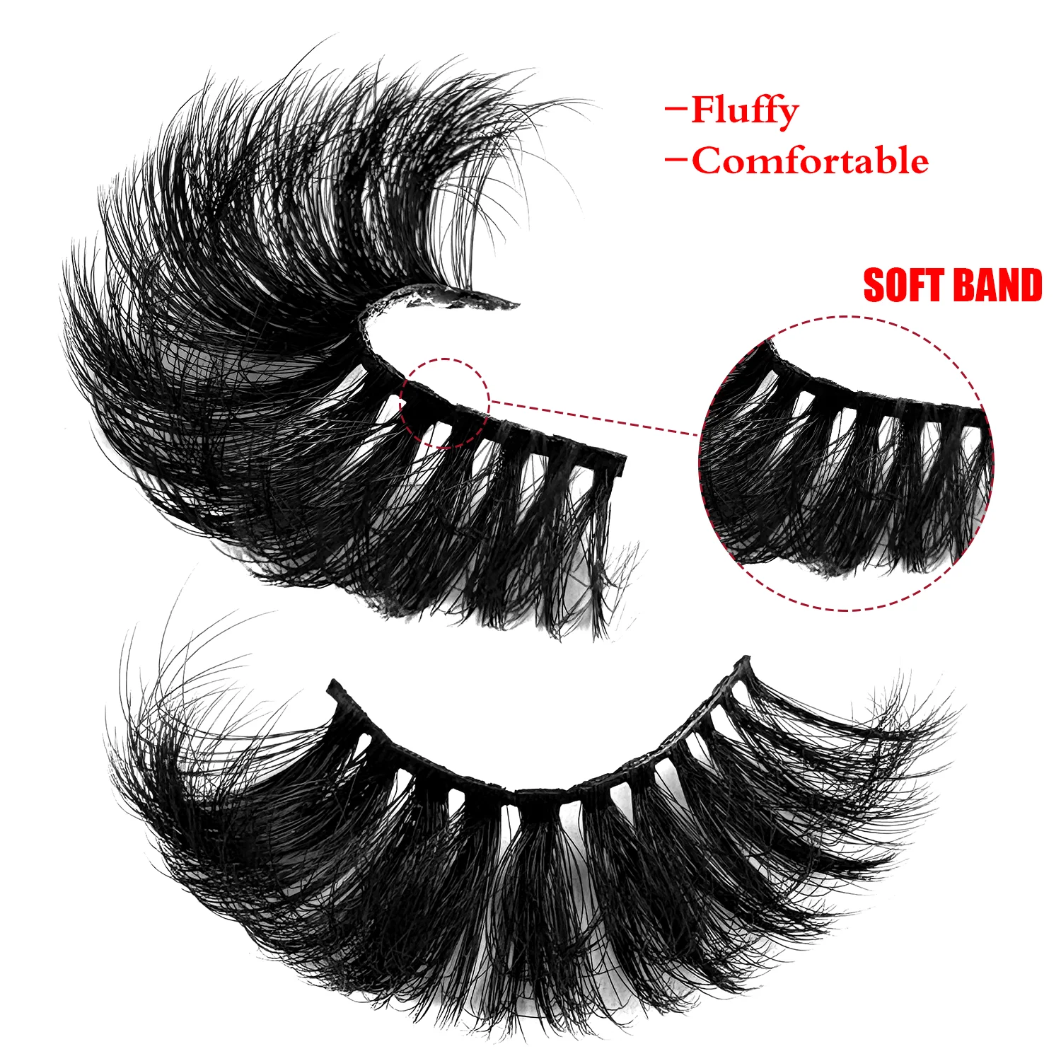 7 par Super puszyste hurtownia długie delikatne sztuczne rzęsy z norek luzem makijaż rzęsy pasek dramatyczne sztuczne rzęsy wielokrotnego użytku