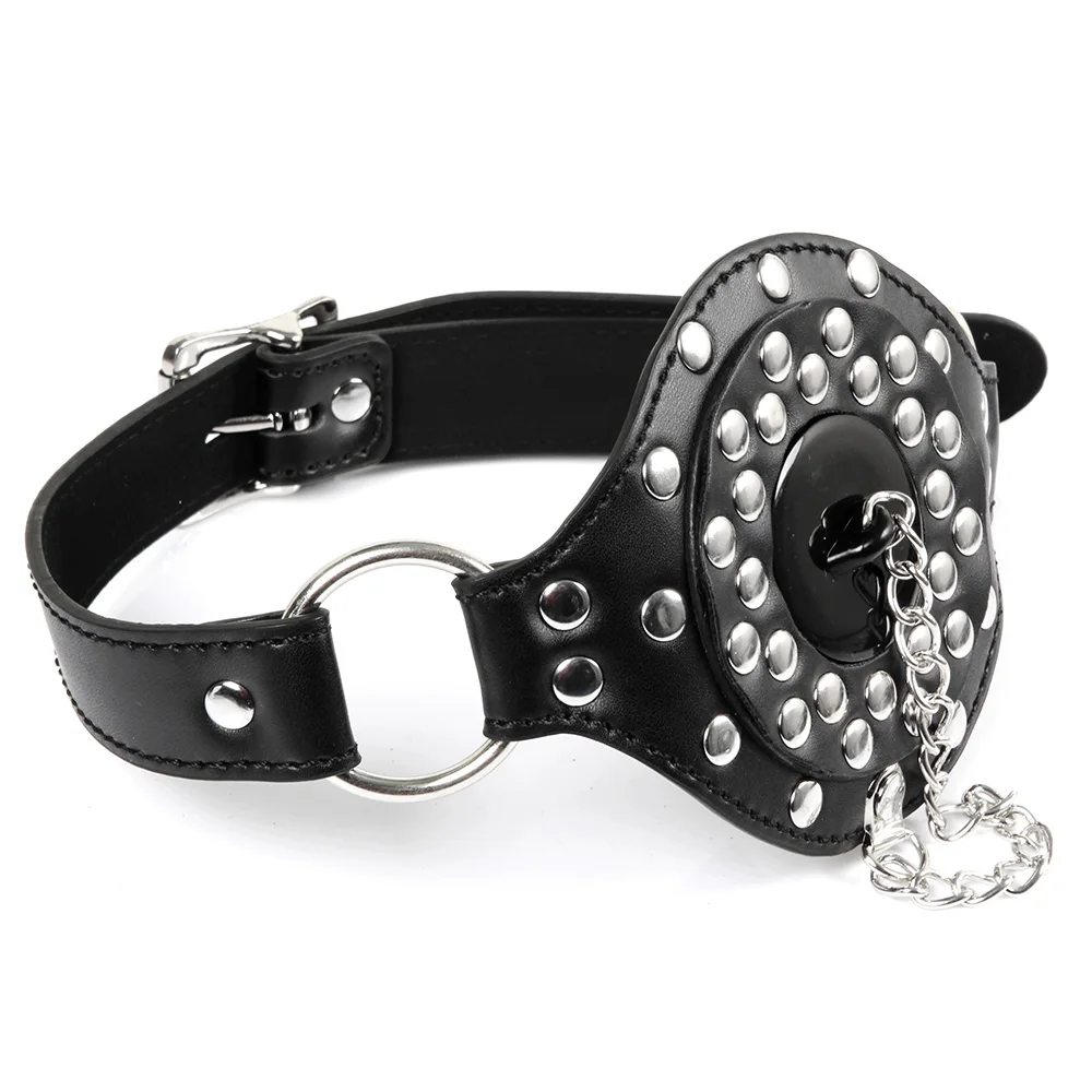 قفل قابس الفم مع قابس الفم لتدريب الحلق العميق BDSM الرقيق SM قناع الإباحية الملحقات الكمامة في لعبة الكبار ضبط النفس #4