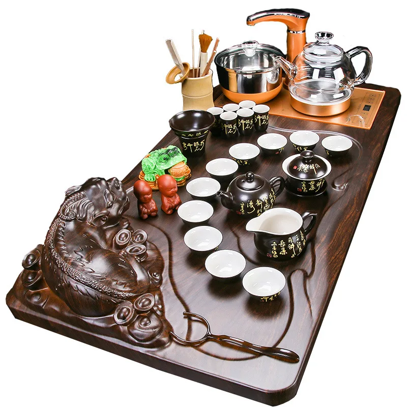 wooden tea tray, Kongfu tea set , cups and all tea ceremony accessories