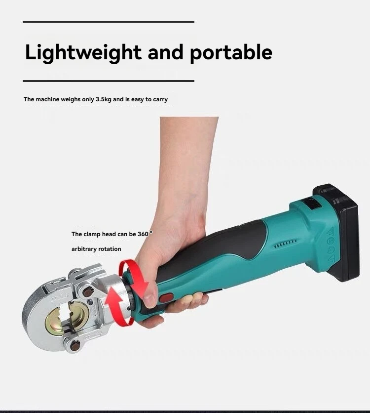 Pinza idraulica ricaricabile Crimpatura idraulica elettrica DC18V/2.5Ah Strumento di crimpatura di ricarica Terminale cavo in alluminio rame