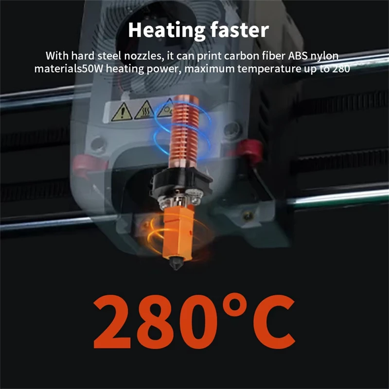 3D Printer Hotend for Flashforge Adventurer 5M5M Pro Ceramic Heating Block Kit 280℃ Hot End Pinting Head AD5M Hard Steel Nozzle