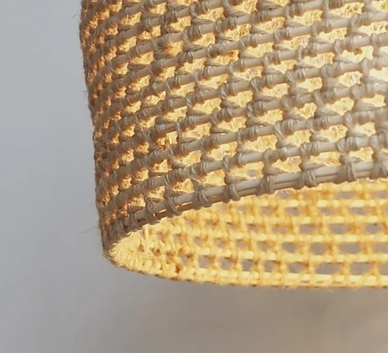 Vintage Hemp Rope Pendant Lights Southeast Asia Handmade Rattan Lamp Restaurant Dining Room Kitchen Home Decor Light Fixtures