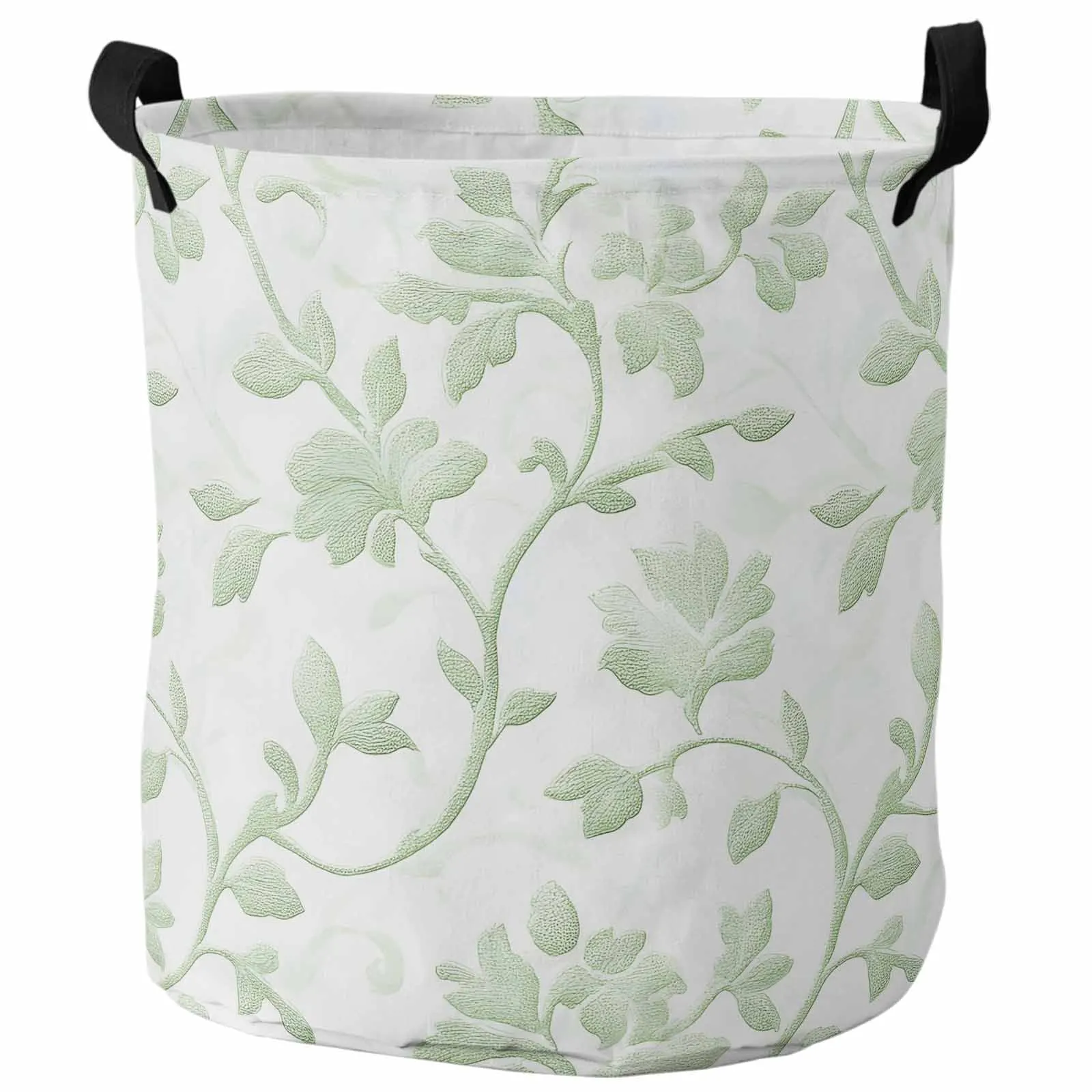 

Sage Green Vintage Flower Art Dirty Laundry Basket Foldable Waterproof Home Organizer Clothing Children Toy Storage Basket