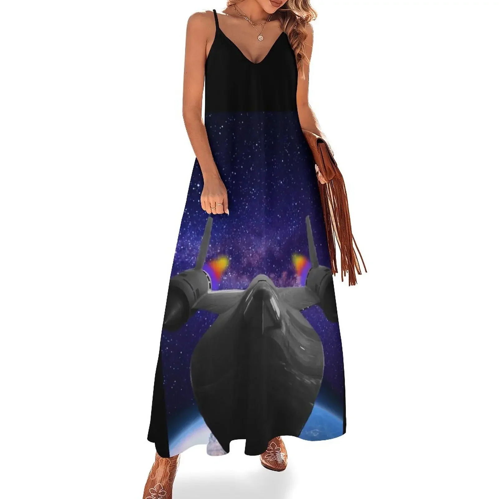 

SR-71 Blackbird in Galaxy Sleeveless Dress elegant dresses plus sizes dresses for woman 2025 Woman clothing