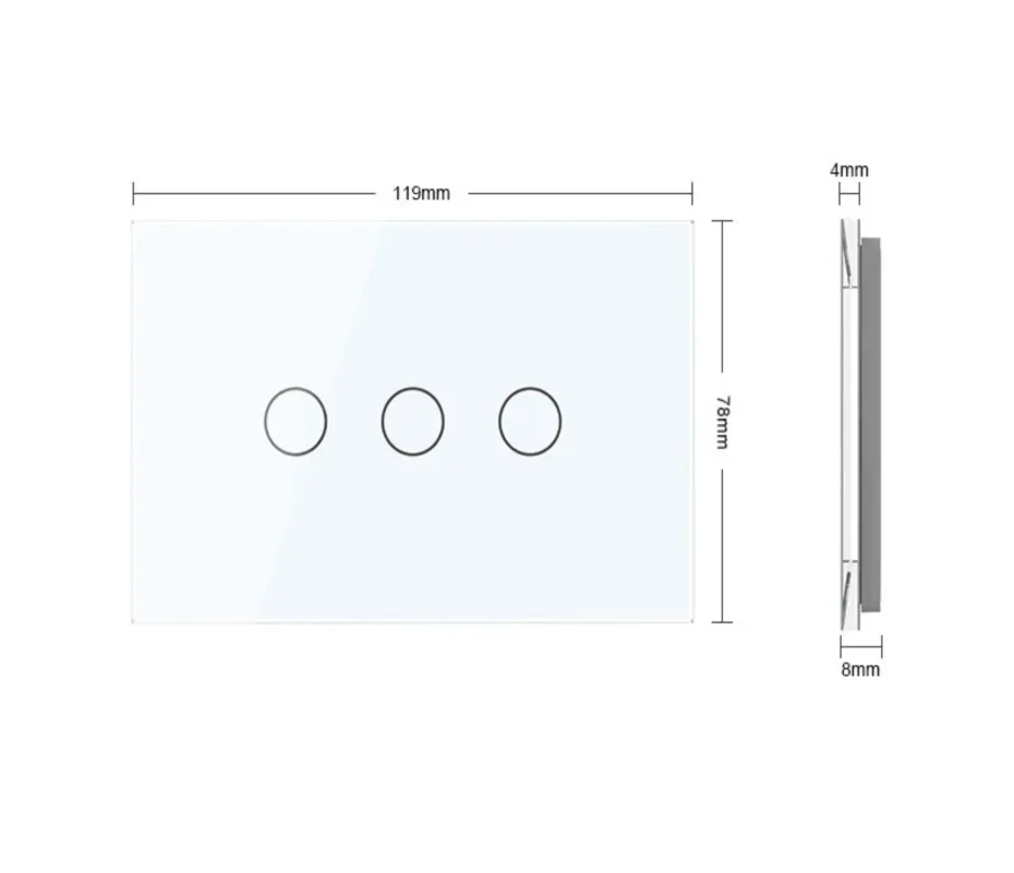 Livolo US Standard Glass Only, Luxury Crystal,119mm*78mm, C9 New Series,Just Glass Panel,C9-C4/C3/C2/C1-11