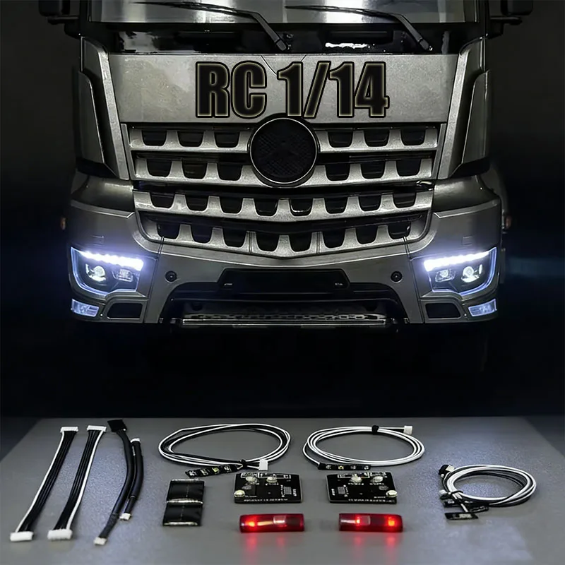 

RC 1/14 Plastic Flow Light Set Car Shell Headlight Accessories 1/14 For Tamiya RC Truck Trailer Tipper For Benz DIY Car Parts