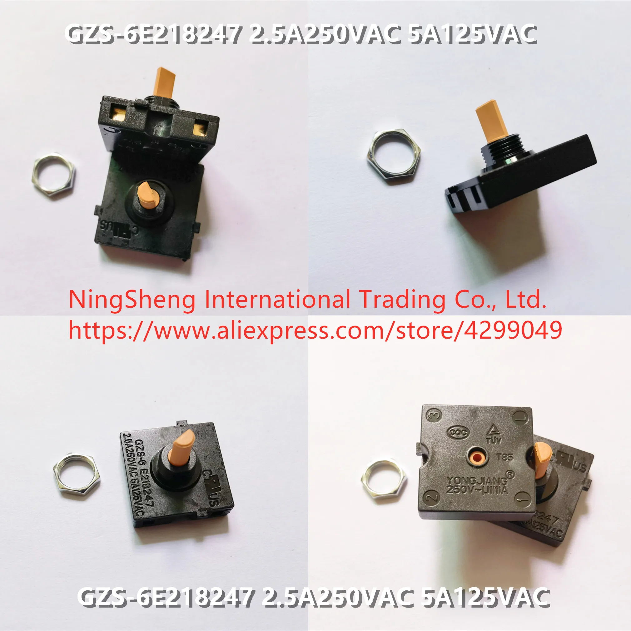 Original new 100% import GZS-6E218247 2.5A250VAC 5A125VAC button switch