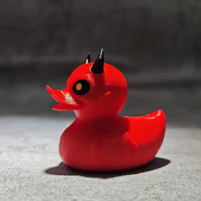 3D Printed Devil Duck Statue Dark Devil Duck Gothic Style Gift Halloween Little Devil Duck Indoor and Outdoor Desktop Decoration