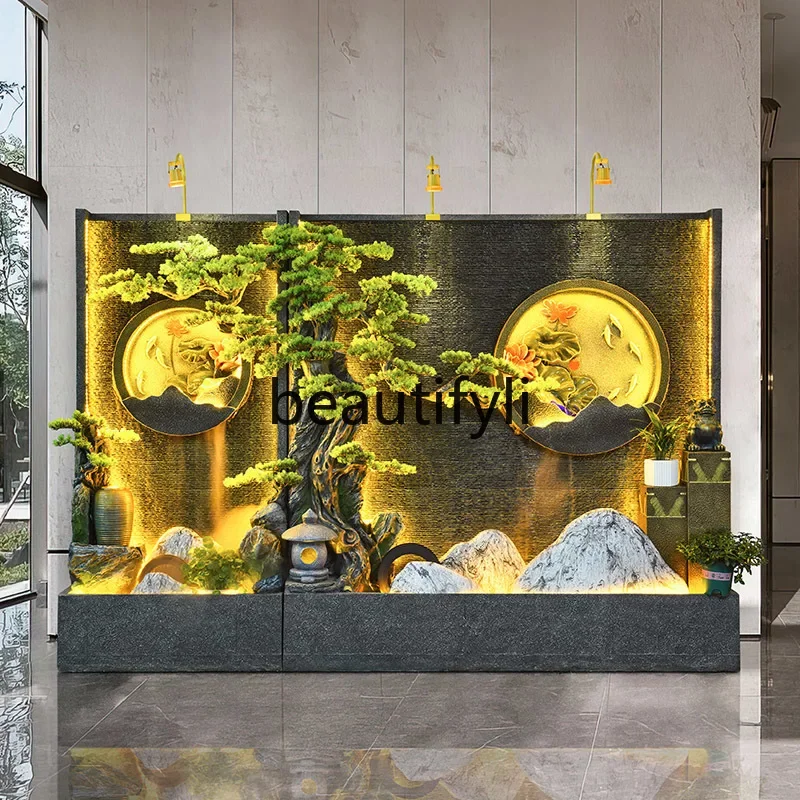 

Villa landscape rockery flowing water ornament garden landscaping hotel fountain decoration feng shui wheel07