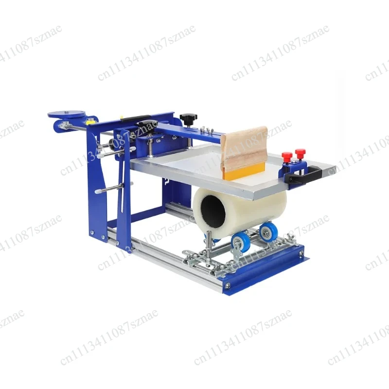 Manual Curved Screen Printer for Cylindrical and Conical Surfaces, Small Printing Station for Plastic Glass Metal