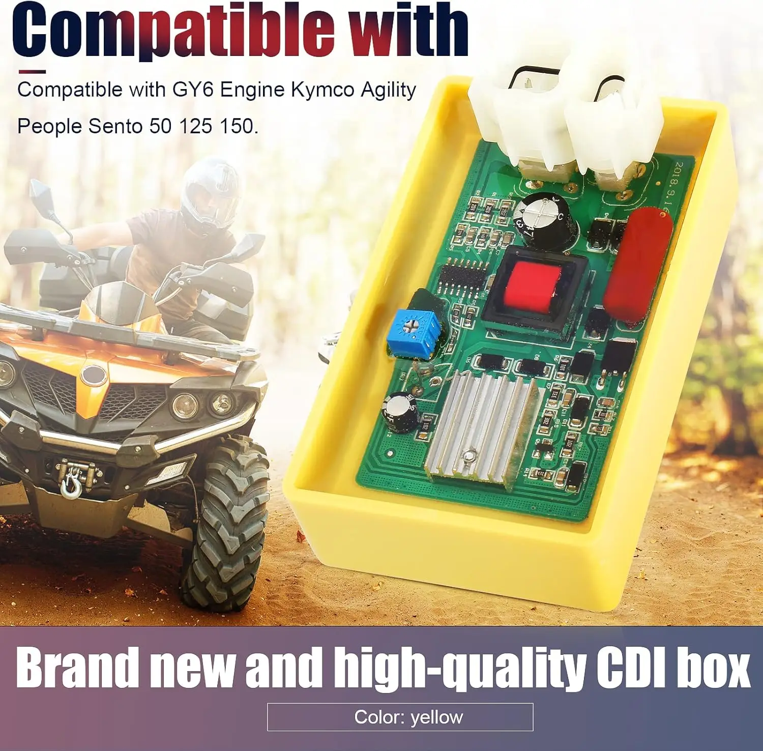 

6-контактный DC CDI Box GY6 50cc - 90cc 110cc 125cc 150cc 200cc 250cc Скутер ATV Go Kart Мопед Quad Dune Buggy Pit Dirt Bike Kymco