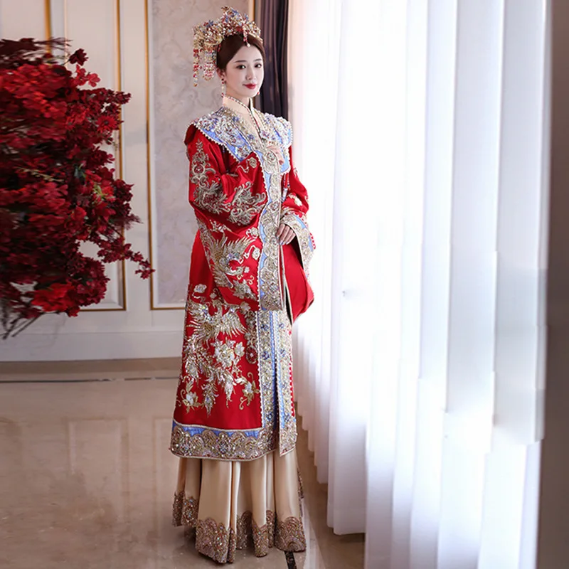 Yourqipao Ming Xiuhe Clothing Chinese Hanfu Wedding Dress Bridal Toast Dresses Traditional Evening Vestidos De Mariee Sets