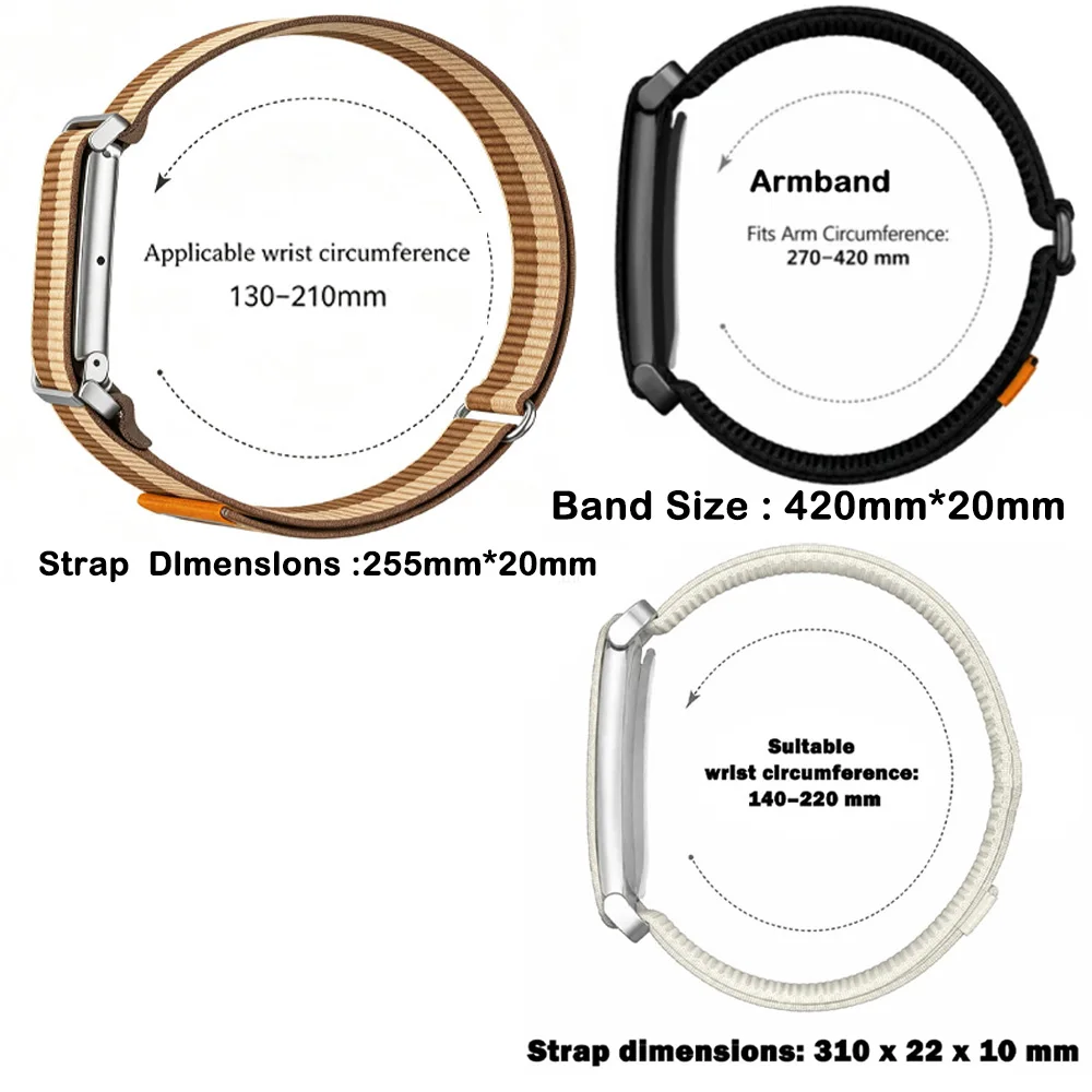 2PC Nylon Sport Wristband with A Metal Casing for Google Fitbit Air Adjustable Unisex Soft Breathable Band for Google Fitbit Air