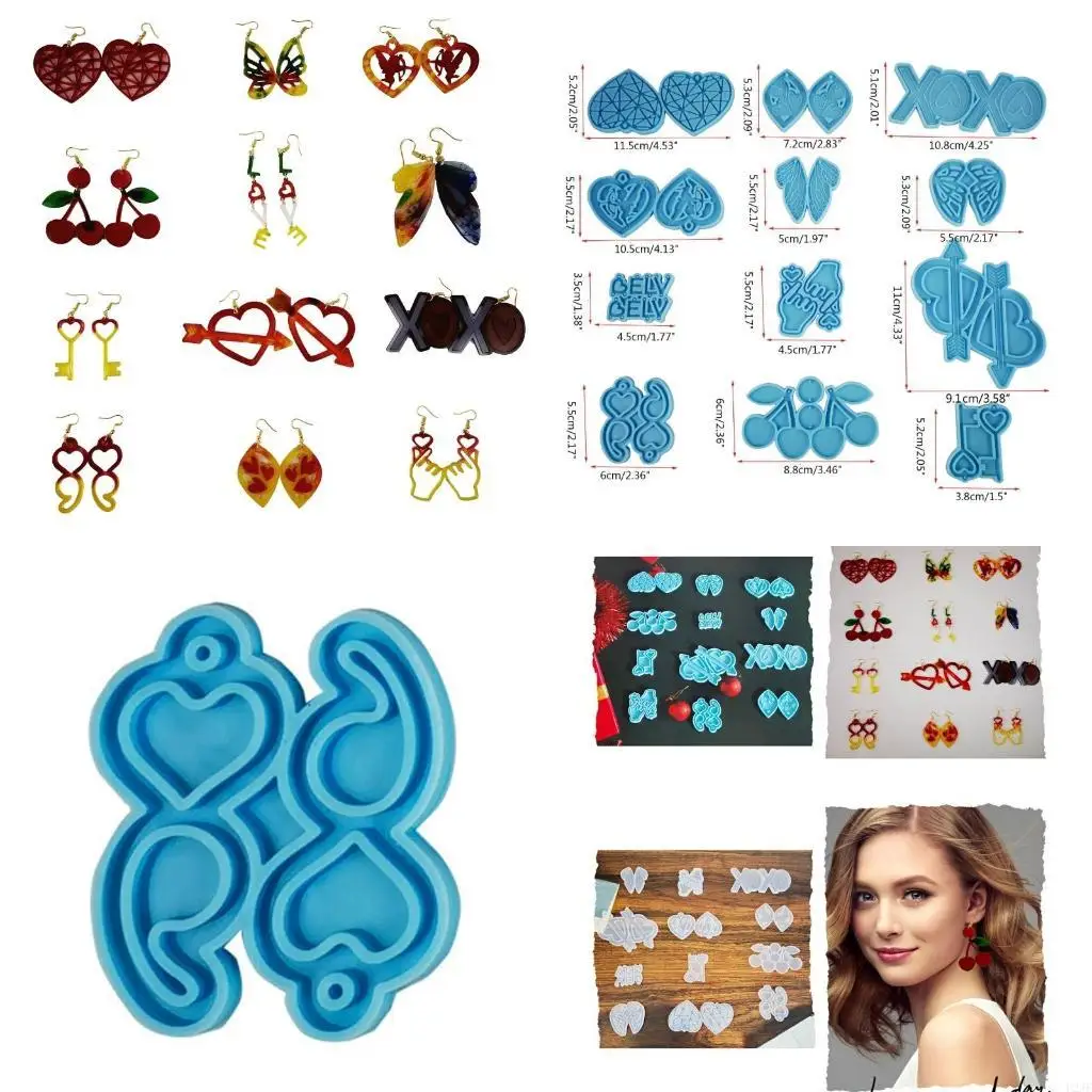 Valentine's Day Earrings Epoxy Resin Mold Eardrop Danglers Silicone Mould DIY
