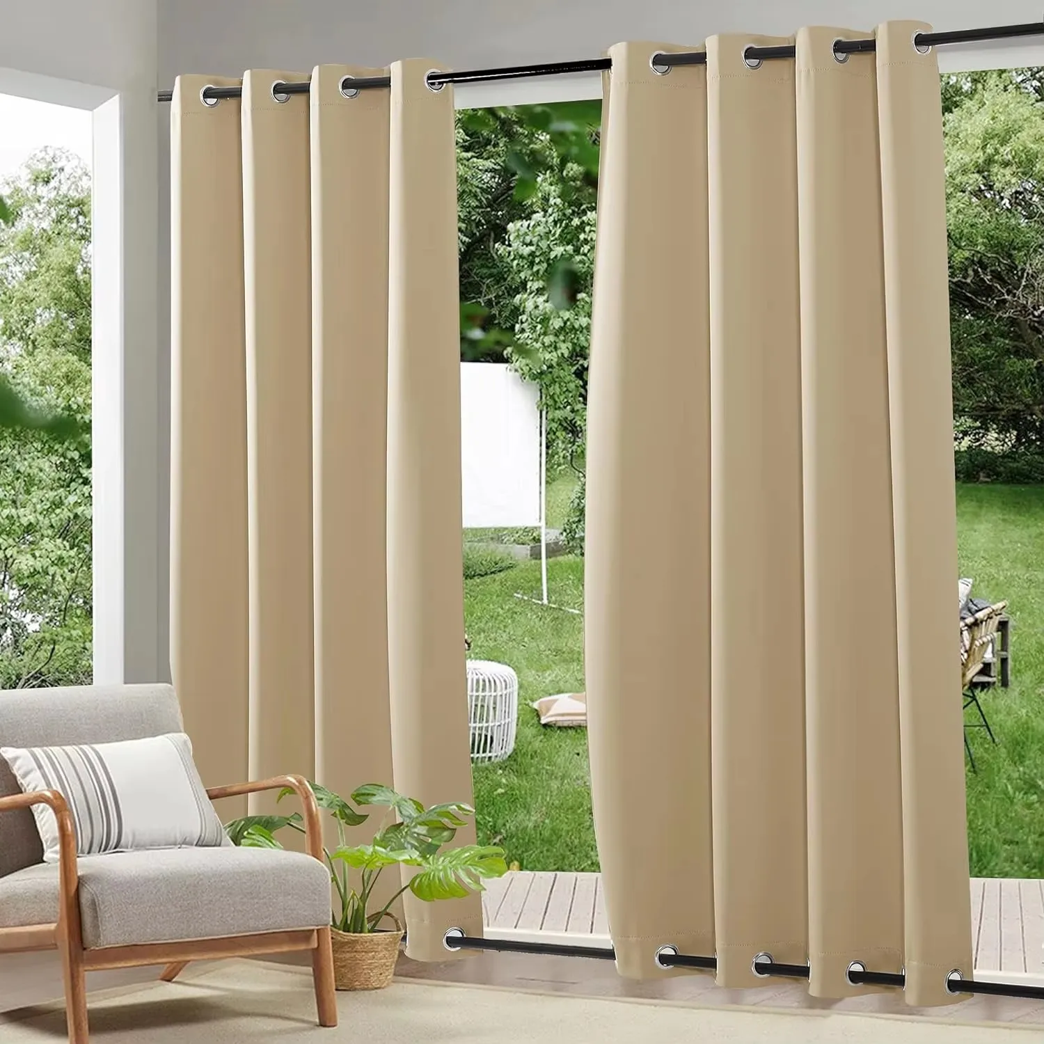 

Waterproof Windproof Outdoor Curtains For Gardens/Balconies Summer 100% Polyester Shade Sails