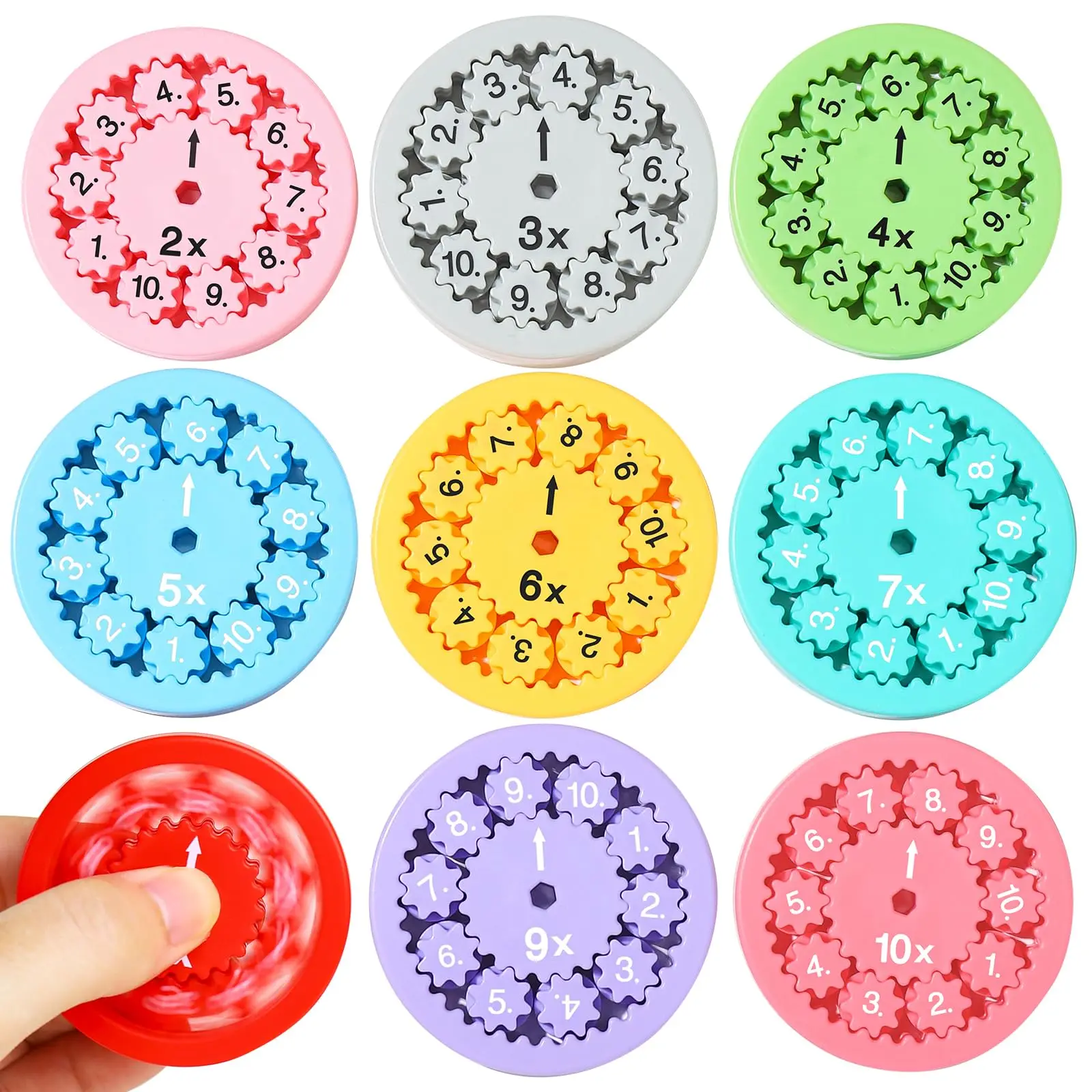 

9pcs Math Fidget Spinner,Math Fidget Toy for Kids,Learning Multiplication and Division Education Toy Math Game for School Prizes