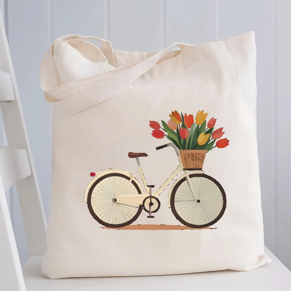 

Cycling & Bloom Design Shoulder Bag Soft Touch Washable Surface for Daily Commute