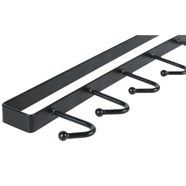 

1pcs 6 Hook Rack Bathroom Towel Clothes Hanger Kitchen Punch Free Hook Plug In Cabinet Door Wall Cabinet Hook Storage Tool