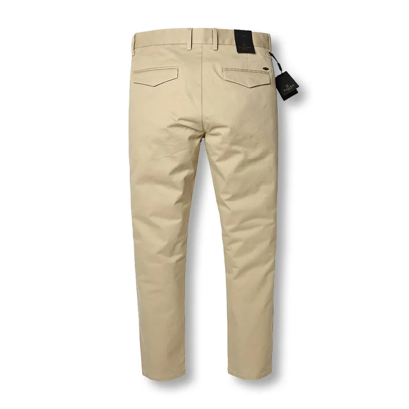 Dave&Di Men's spring and autumn pure cotton wrinkle resistant high-end new khaki pants, business slim fit casual pants