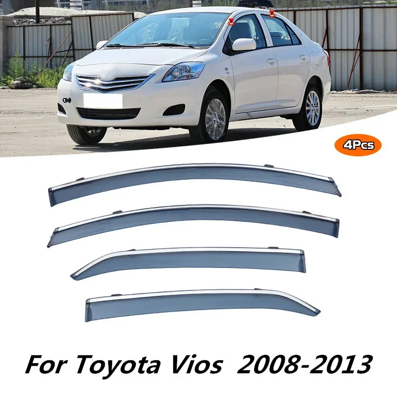 Для Toyota Vios 2002-2007 Vios 2008-2013 аксессуары хромированная отделка окна защита от атмосферных воздействий дверной козырек вентиляционные шторы тени