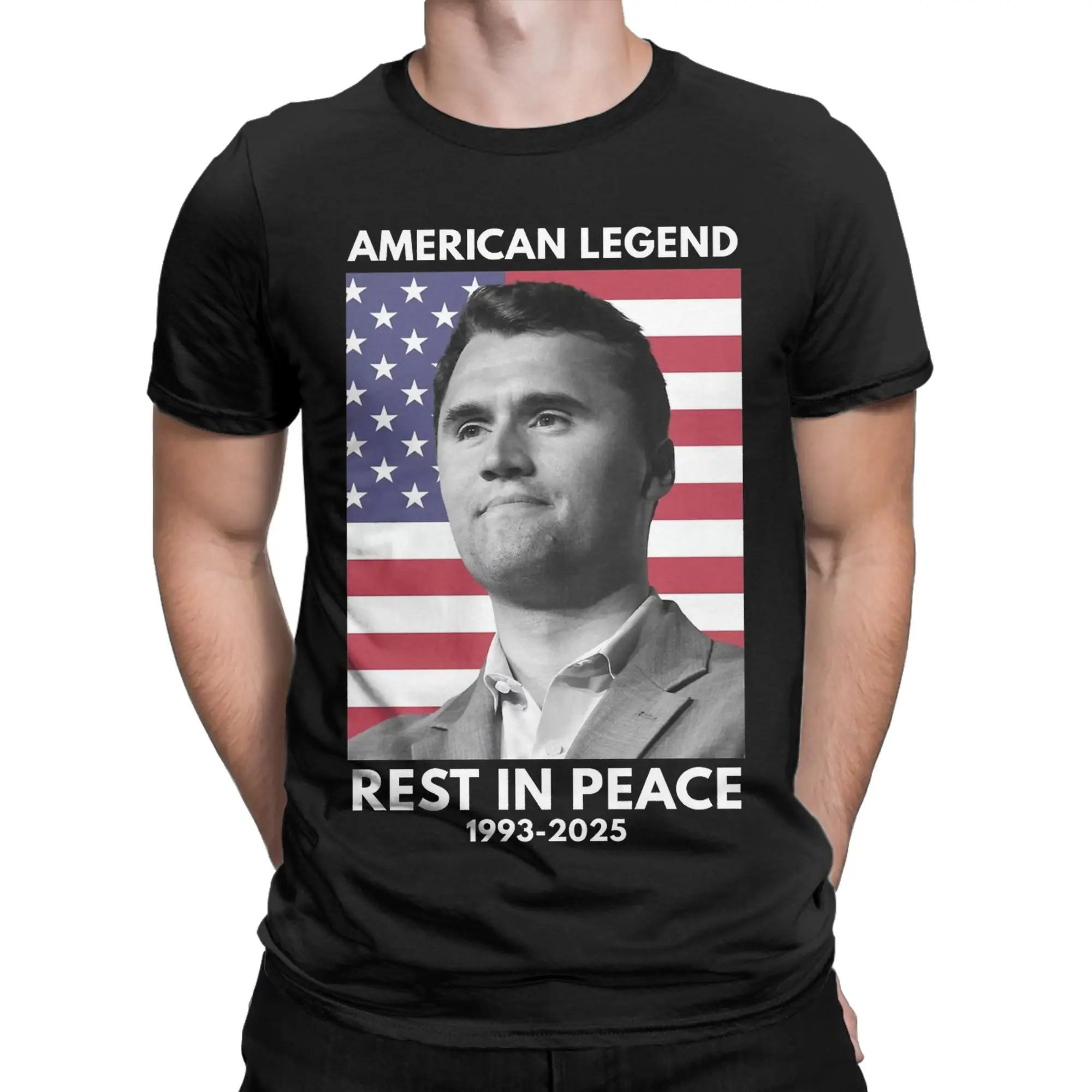 Men T-Shirts Charlie Kirk Casual Cotton Tees Short Sleeve  T Shirt Crewneck Clothing Classic