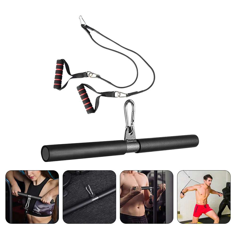 

2 Pcs Trainer Muscle Fitness Accessories Weight Lifting Workout Cable Pulley Nylon Short Handle Bar Bicep Exerciser