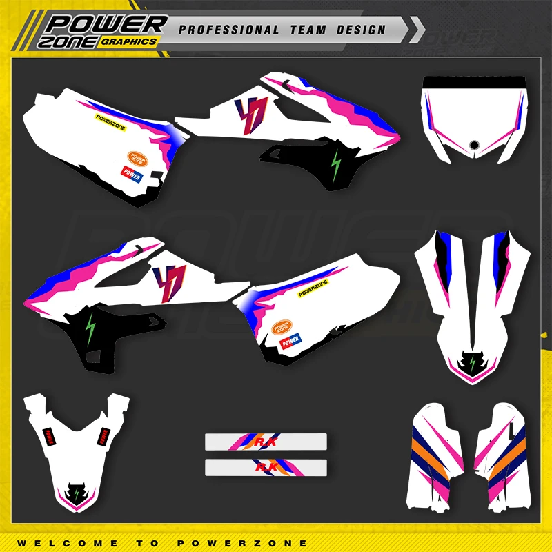 

Комплект графических наклеек PowerZone для мотоциклов YAMAHA YZ85 2025 Custom Team, для YAMAHA YZ85 2022 2023 2024 2025 85 03