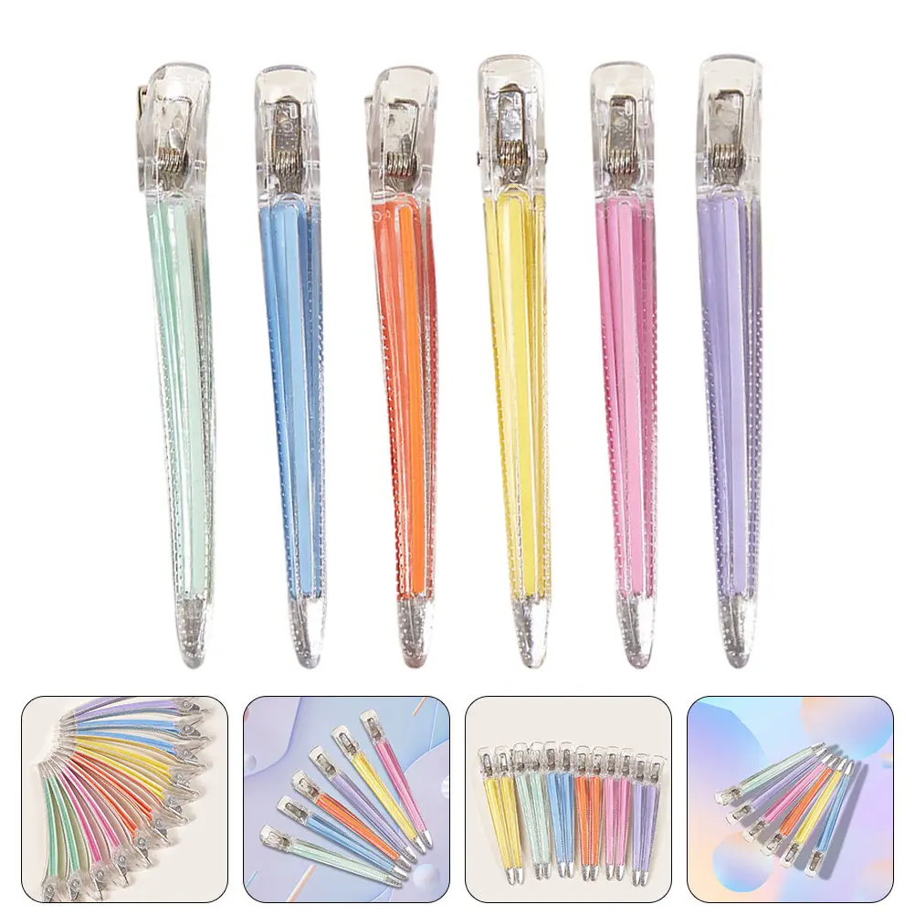 

6Pcs Professional Non-Marking Hair Clips Premium Material No Trace Hairstyling Supply for Makeup Sleeping Face Washing