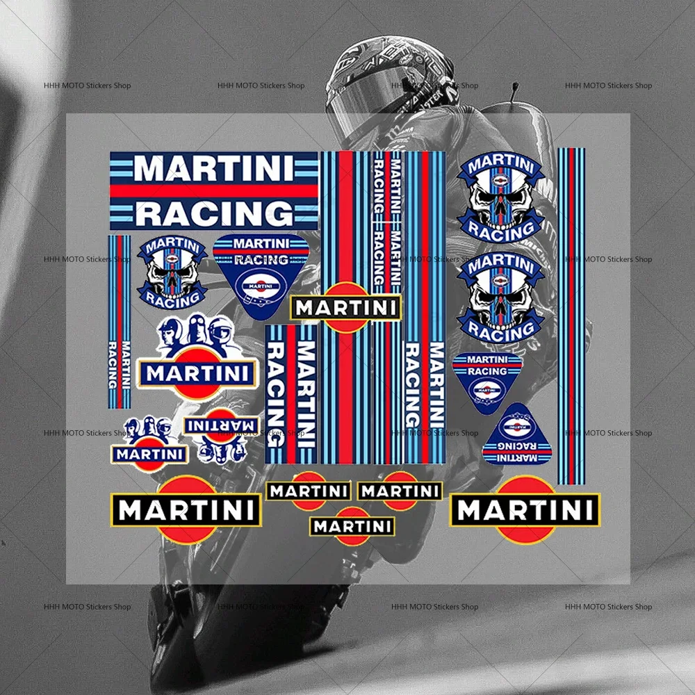 M_martinis Waterproof Motorcycle Stickers Self-adhesive Paper Decor for Helmets Car Fuel Tanks Vehicle Body