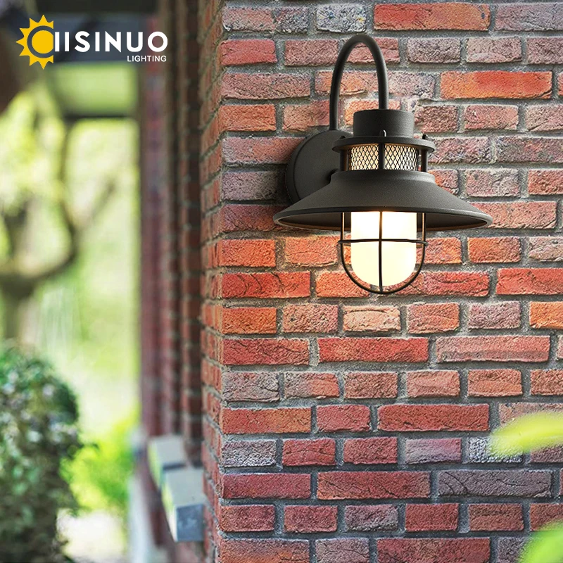 Vintage Outdoor Wall Light Weather-Resistant Rustproof Sconce Classic Farmhouse Design Garden Lighting for Patio Balcony Terrace