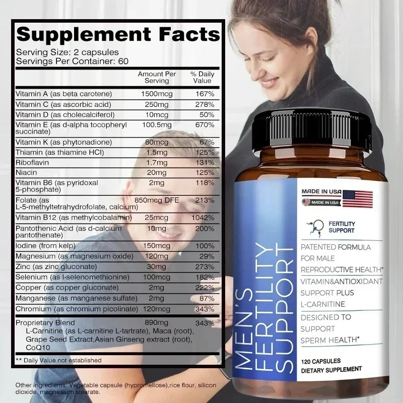 Male Fertility Support - Support Male Reproductive Health, Maintain Physical Condition, Enhance Strength, Energy and EnduranceSu