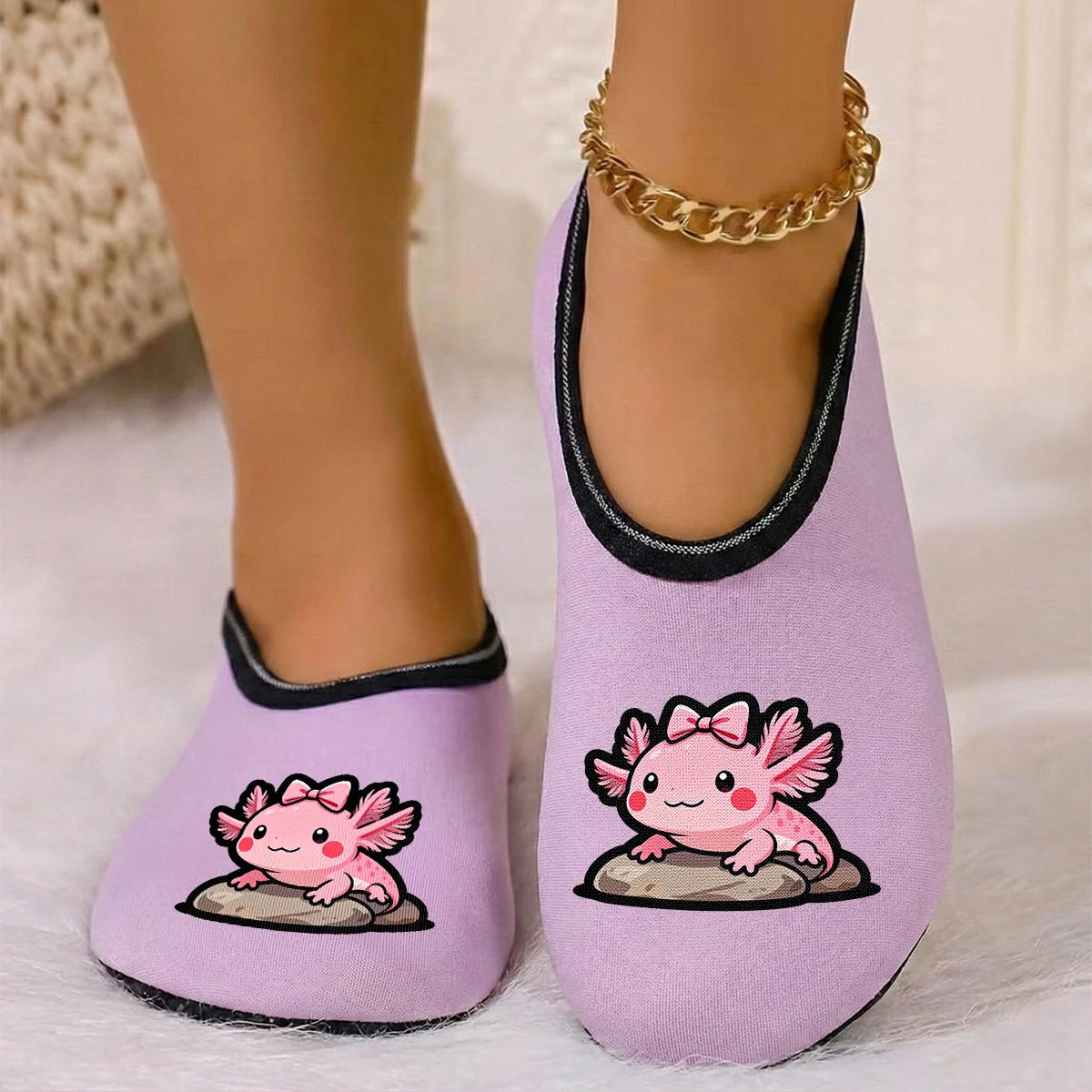 

Four season wearable women's cute animal print suede breathable high elasticity indoor non slip floor slippers