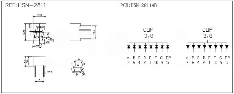 5 Stück Digitalröhren-Display 0,28 0,36 0,4 0,56 Zoll LED 7-Segment Gemeinsame Anode/Kathode 1 2 3 4 Bit Rot Blau Weiß Grün Gelb – Detail 1