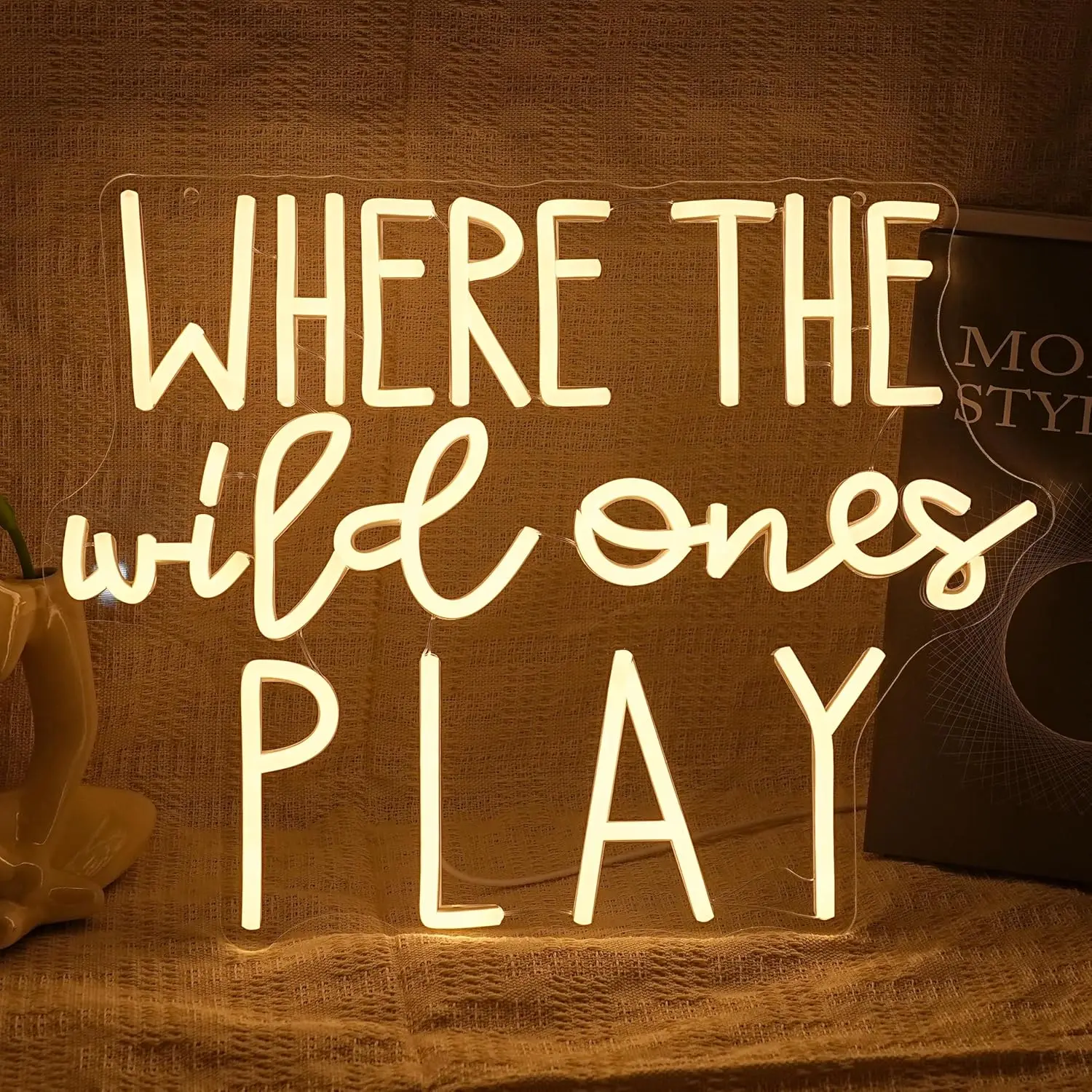 

Where The Wild Ones Play Neon Sign Dimmable Wild Ones Neon Light for Man Cave Bar Gaming Room Classroom Birthday Party Decor